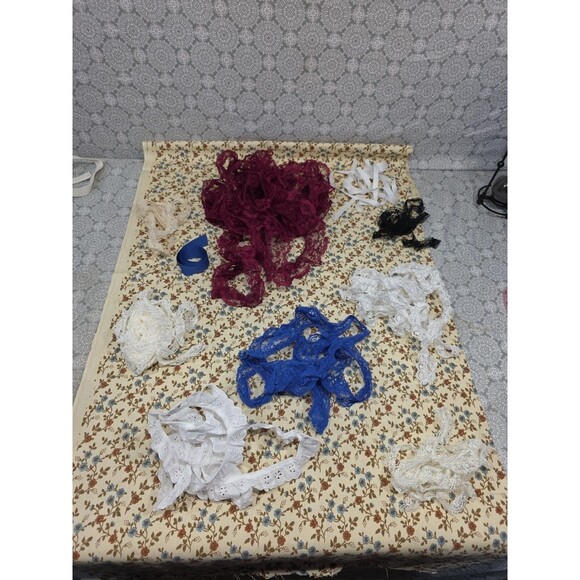 Lot of Assorted Lace & Ribbon Edging Trims – Various Colors & Styles - Picture 1 of 9